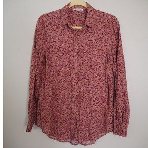 BeachLunchLounge Pink Floral Button Down Shirt Size S